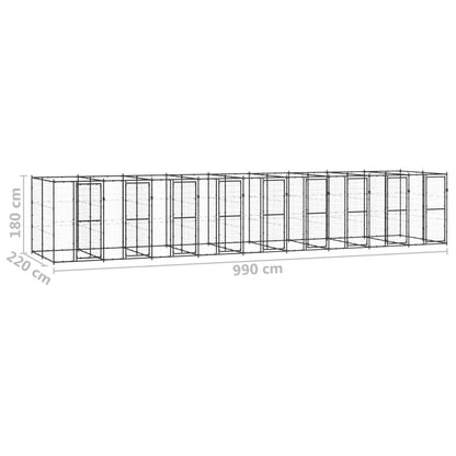 Gabbia per Cani da Esterno in Acciaio 21,78 m² - homemem39