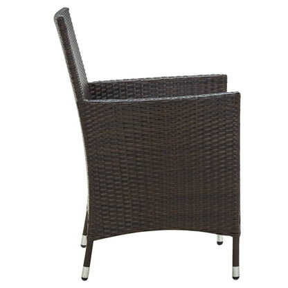 Sedie da Giardino 2 pz con Cuscini in Polyrattan Marrone - homemem39