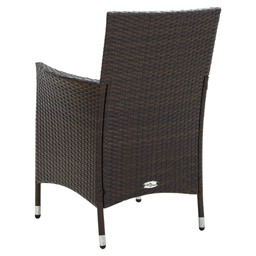 Sedie da Giardino 2 pz con Cuscini in Polyrattan Marrone - homemem39