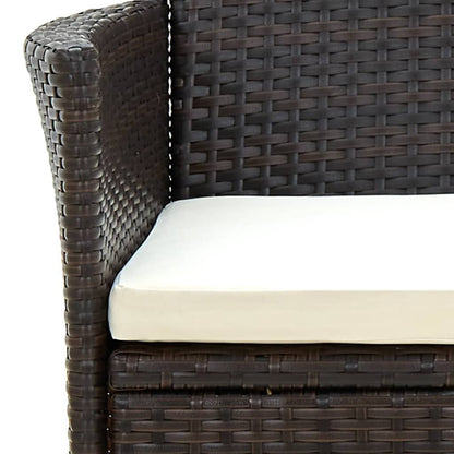 Sedie da Giardino 2 pz con Cuscini in Polyrattan Marrone - homemem39