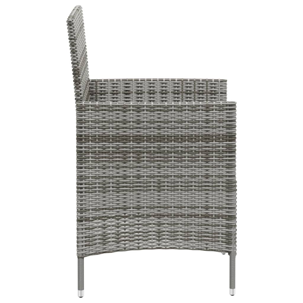 Sedie da Giardino 2 pz con Cuscini in Polyrattan Grigio - homemem39