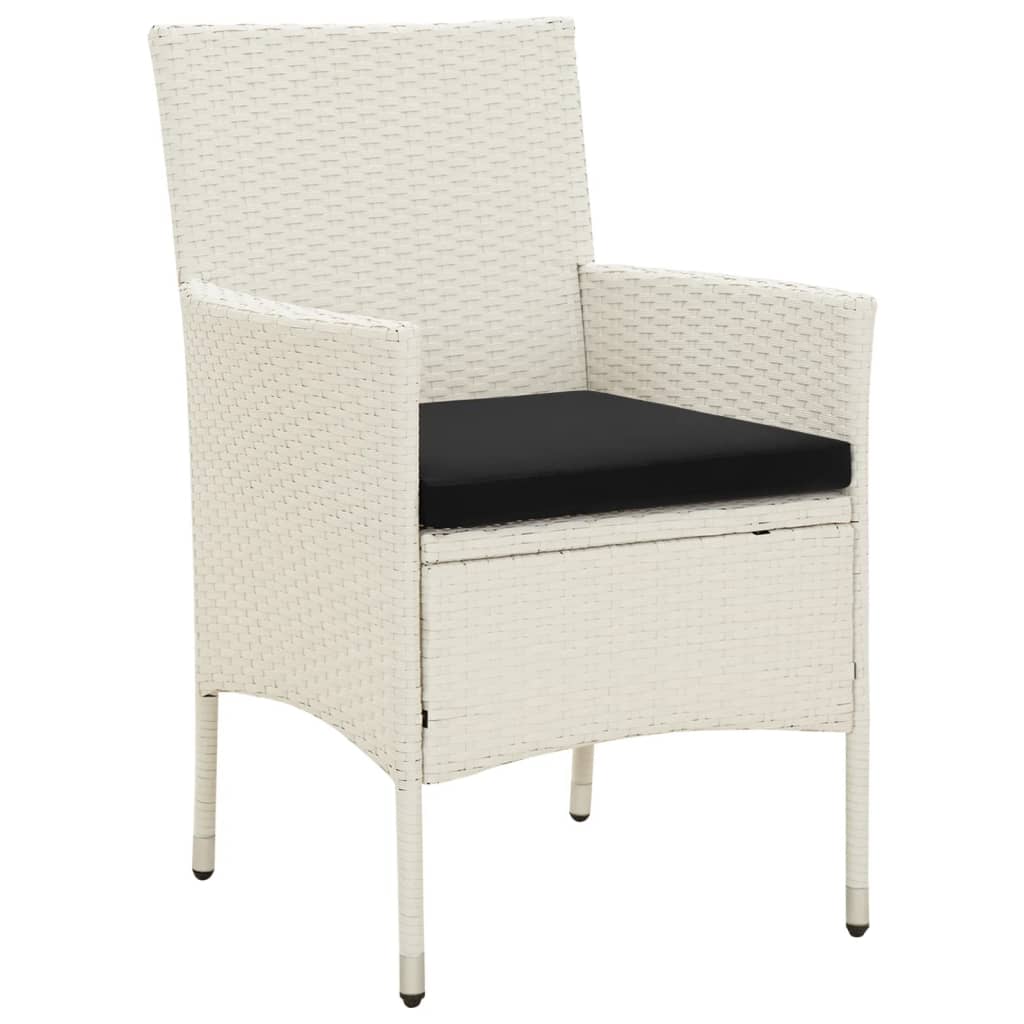 Sedie da Giardino con Cuscini 2 pz in Polyrattan Bianche - homemem39