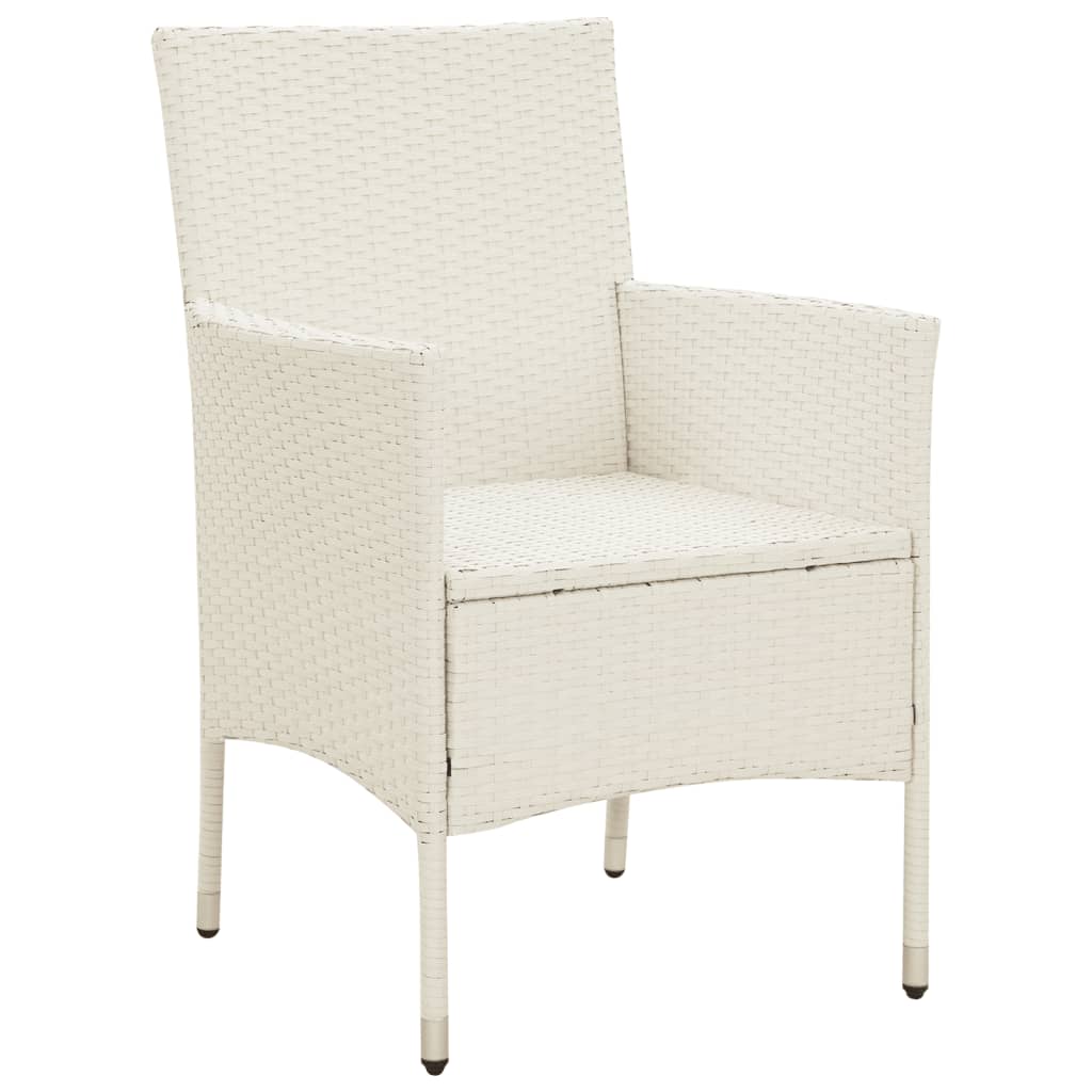 Sedie da Giardino con Cuscini 2 pz in Polyrattan Bianche - homemem39