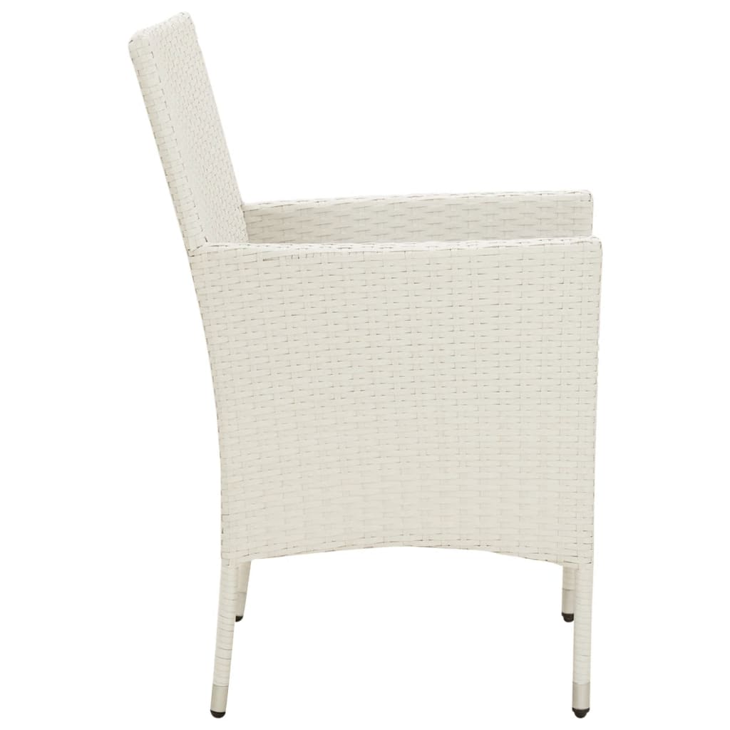 Sedie da Giardino con Cuscini 2 pz in Polyrattan Bianche - homemem39