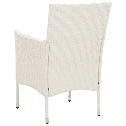 Sedie da Giardino con Cuscini 2 pz in Polyrattan Bianche - homemem39