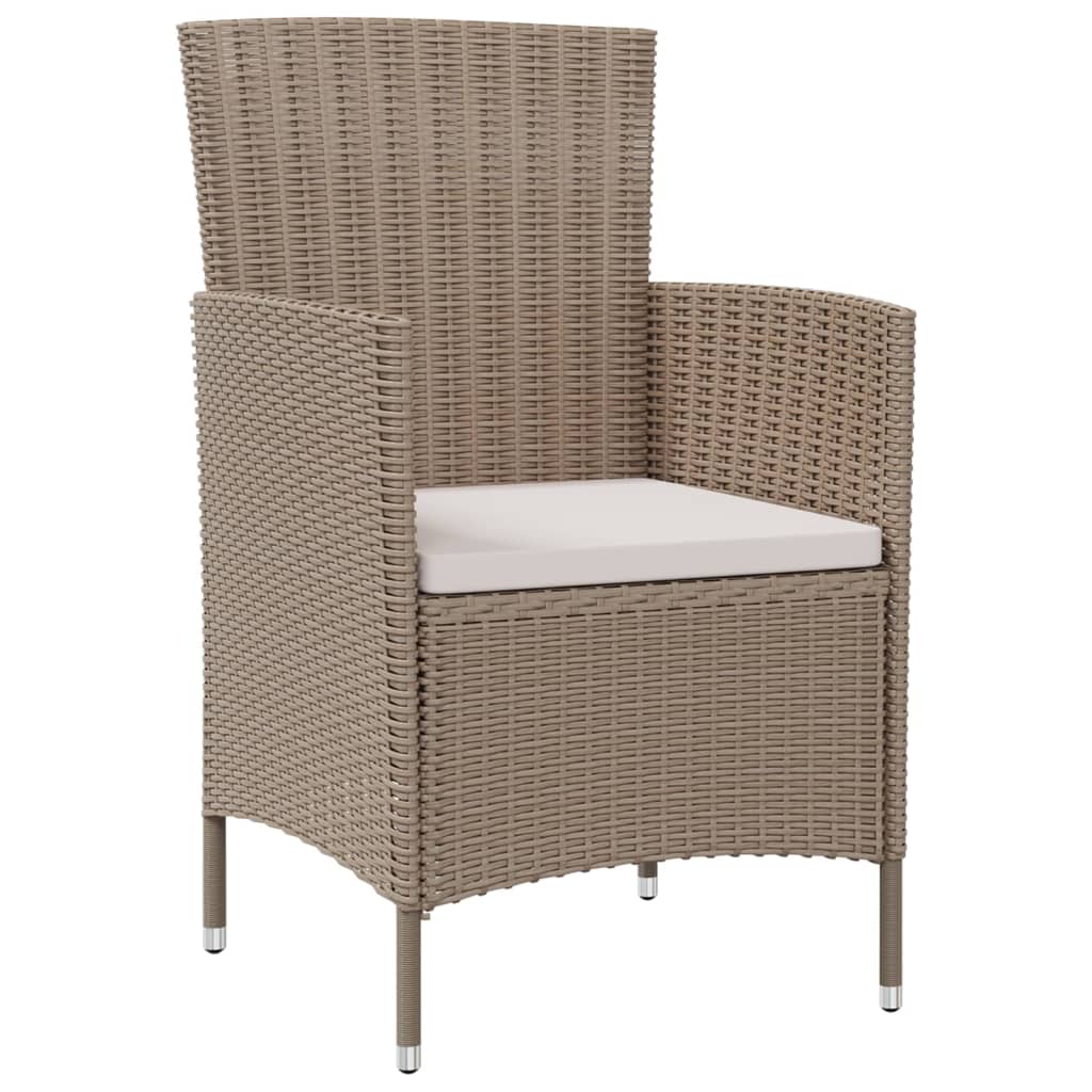 Sedie da Giardino con Cuscini 2 pz in Polyrattan Beige - homemem39