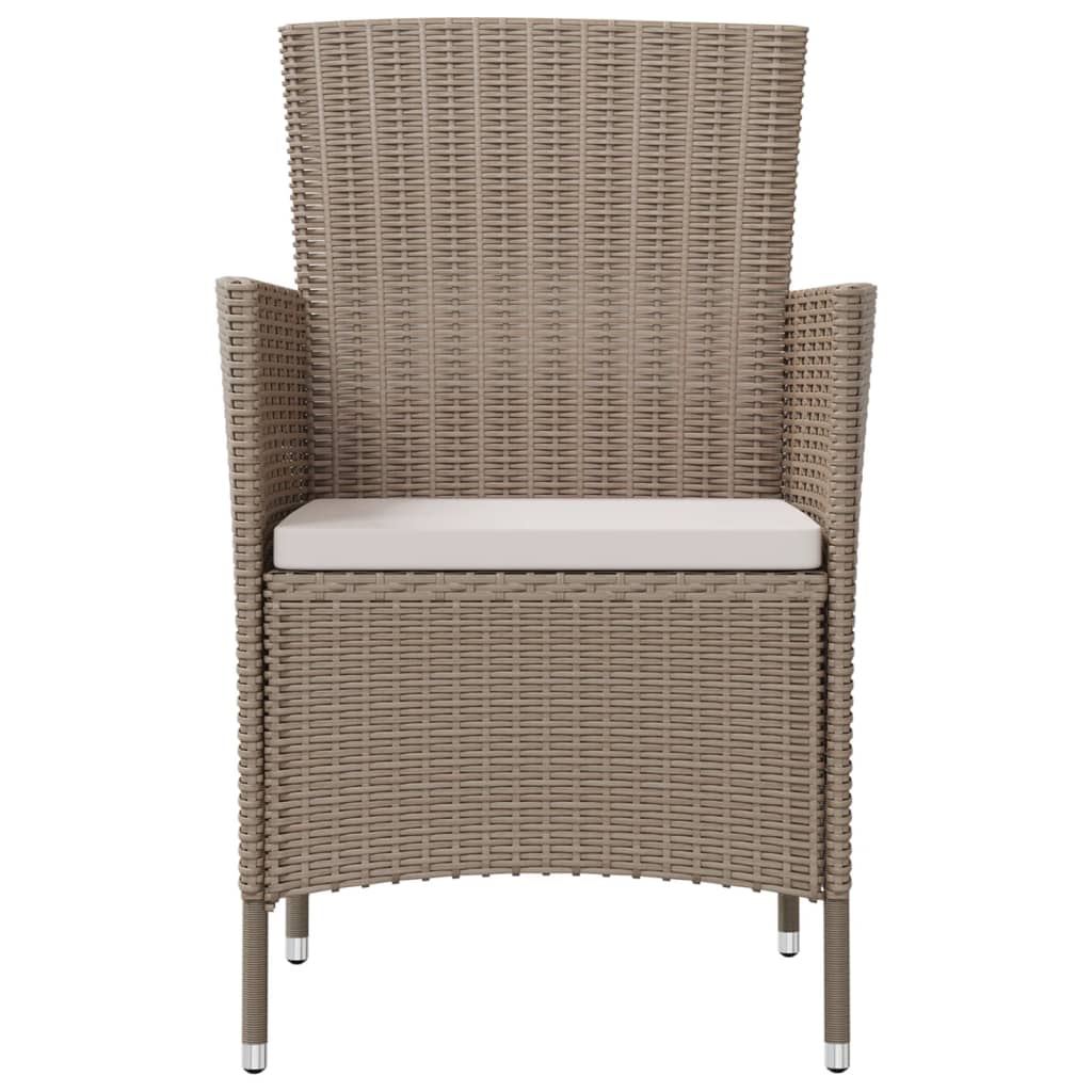 Sedie da Giardino con Cuscini 2 pz in Polyrattan Beige - homemem39