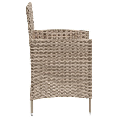 Sedie da Giardino con Cuscini 2 pz in Polyrattan Beige - homemem39