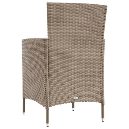 Sedie da Giardino con Cuscini 2 pz in Polyrattan Beige - homemem39