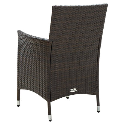 Sedie da Giardino 4 pz con Cuscini in Polyrattan Marrone - homemem39