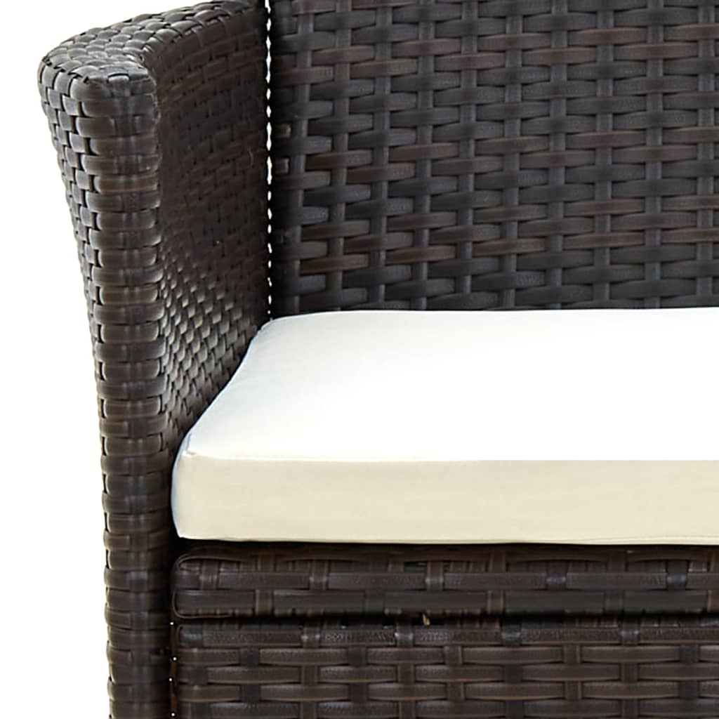 Sedie da Giardino 4 pz con Cuscini in Polyrattan Marrone - homemem39