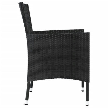 Sedie da Giardino con Cuscini 4 pz in Polyrattan Nere - homemem39