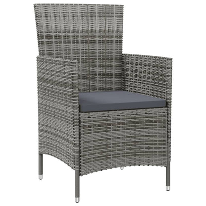 Sedie da Giardino 4 pz con Cuscini in Polyrattan Grigio - homemem39