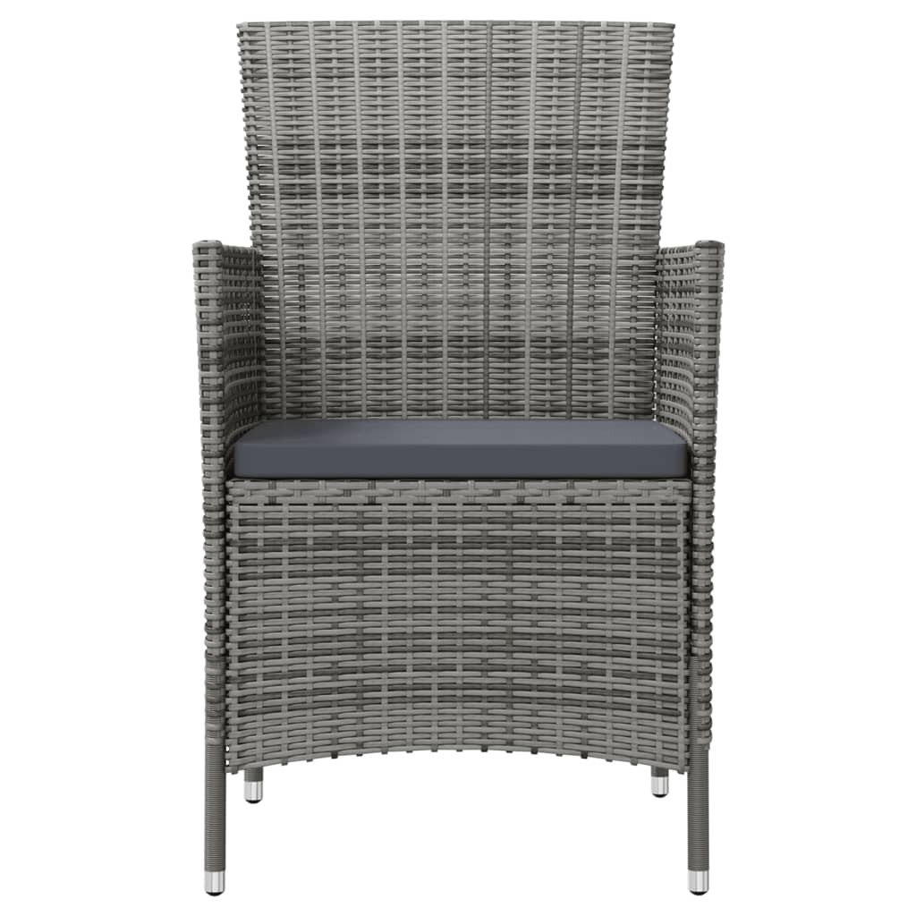 Sedie da Giardino 4 pz con Cuscini in Polyrattan Grigio - homemem39