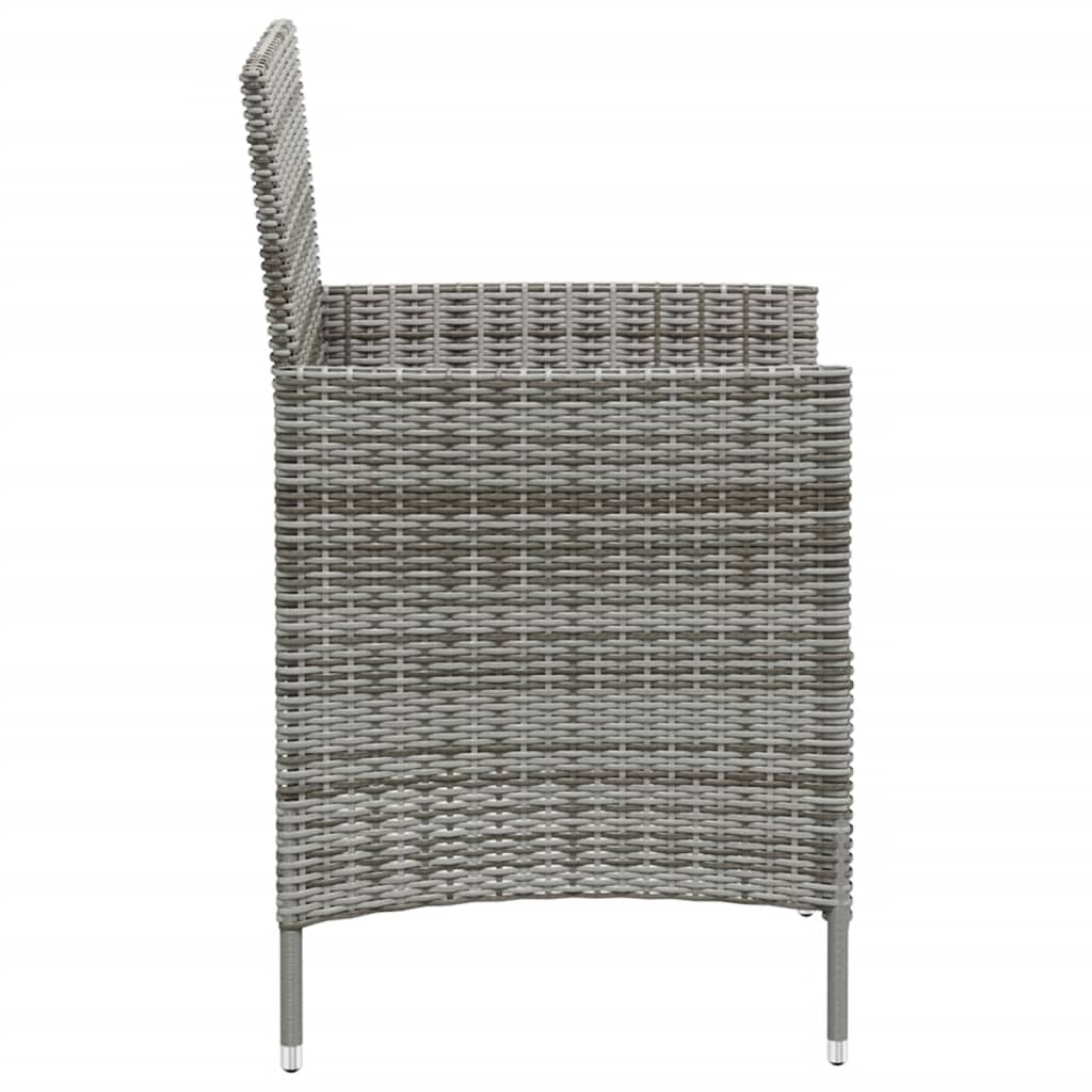 Sedie da Giardino 4 pz con Cuscini in Polyrattan Grigio - homemem39