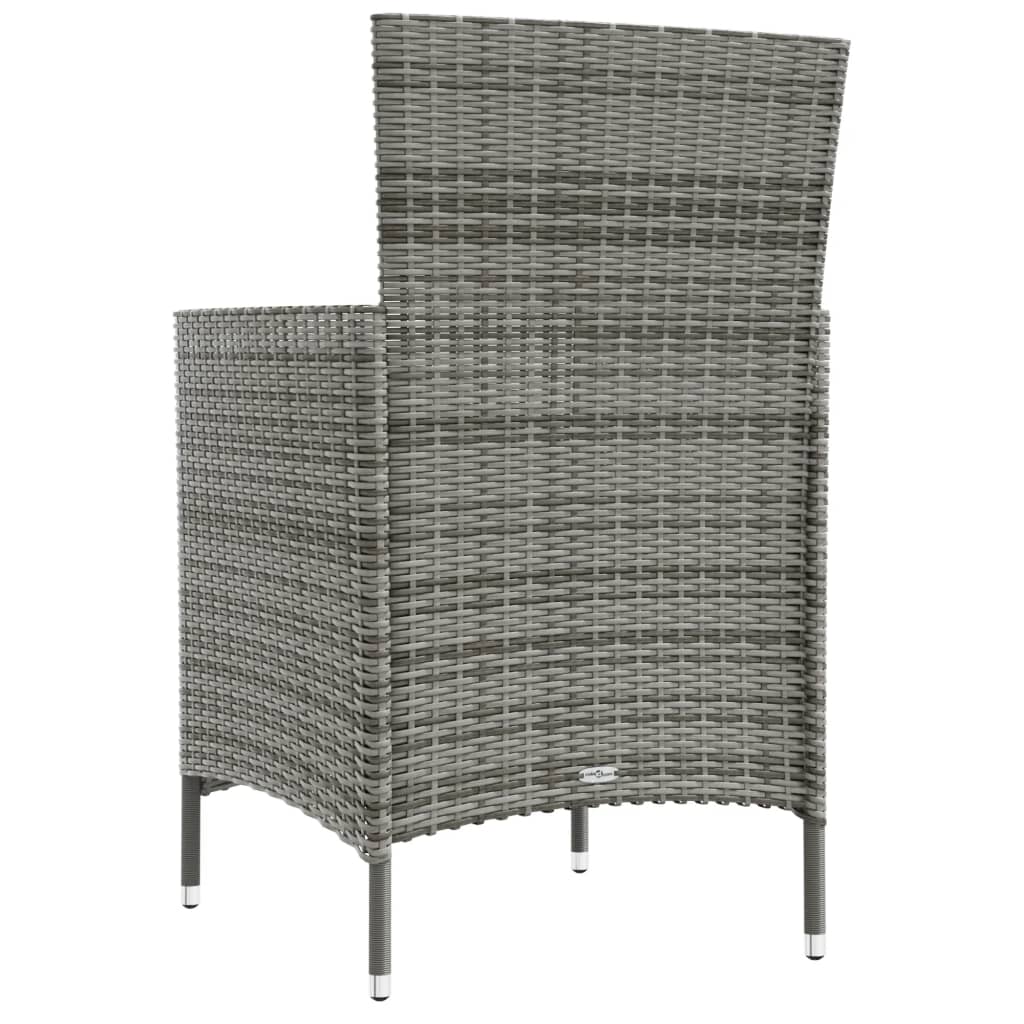 Sedie da Giardino 4 pz con Cuscini in Polyrattan Grigio - homemem39