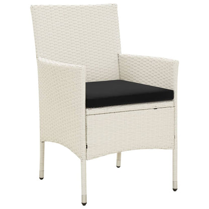 Sedie da Giardino con Cuscini 4 pz in Polyrattan Bianche - homemem39