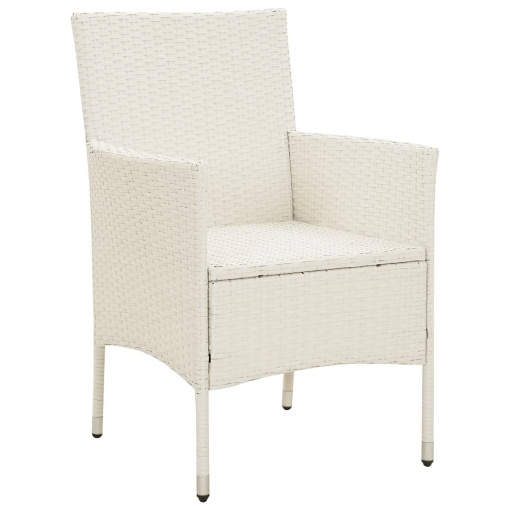 Sedie da Giardino con Cuscini 4 pz in Polyrattan Bianche - homemem39