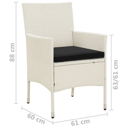 Sedie da Giardino con Cuscini 4 pz in Polyrattan Bianche - homemem39