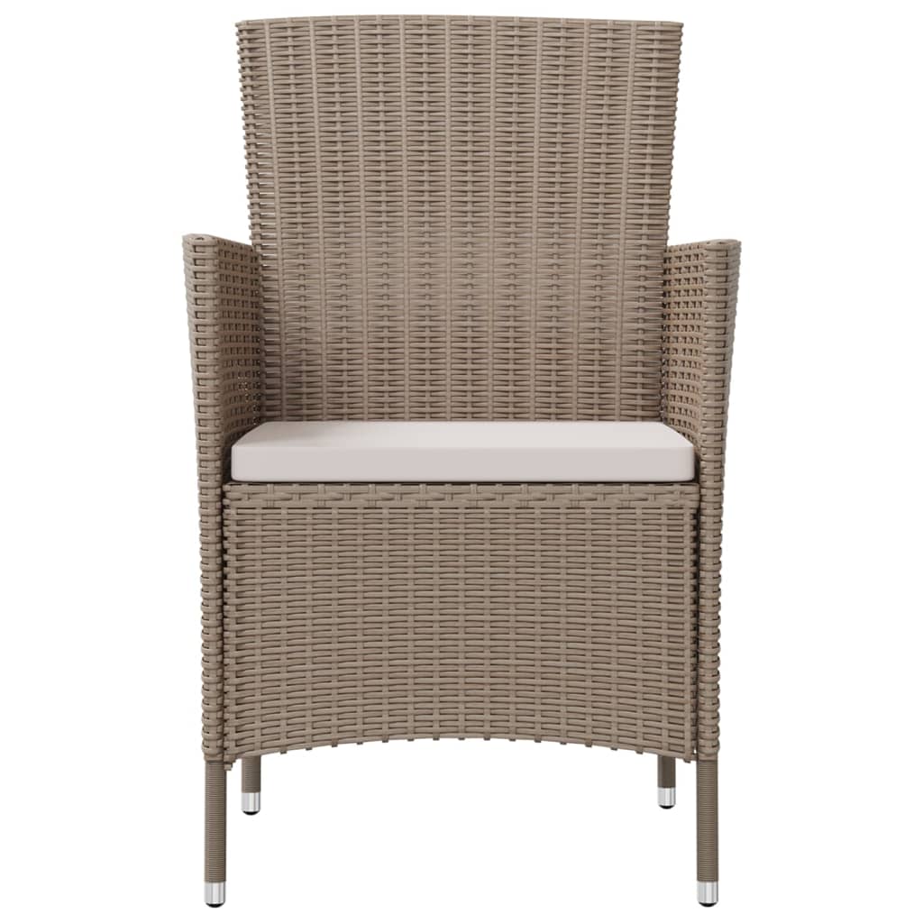 Sedie da Giardino con Cuscini 4 pz in Polyrattan Beige - homemem39