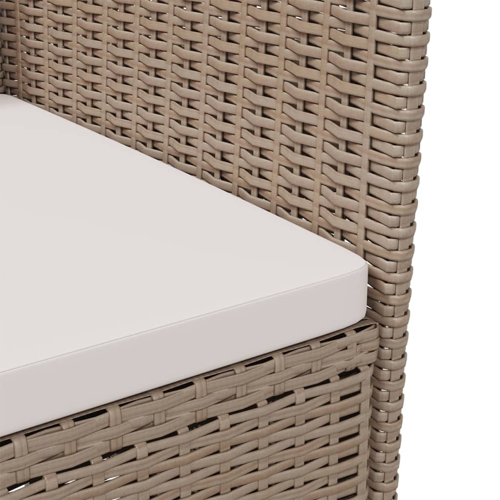 Sedie da Giardino con Cuscini 4 pz in Polyrattan Beige - homemem39