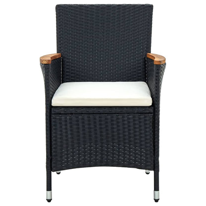 Sedie da Pranzo per Giardino 4 pz in Polyrattan Nero - homemem39