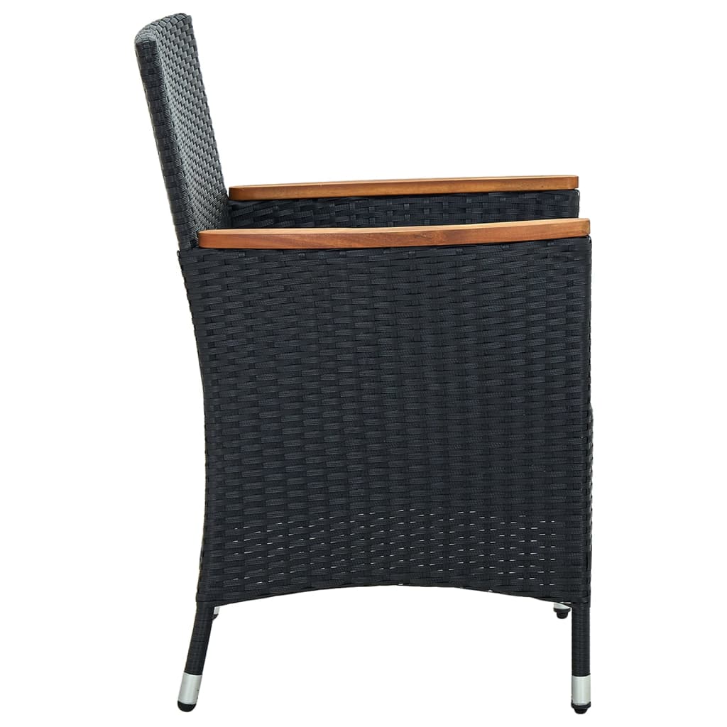 Sedie da Pranzo per Giardino 4 pz in Polyrattan Nero - homemem39