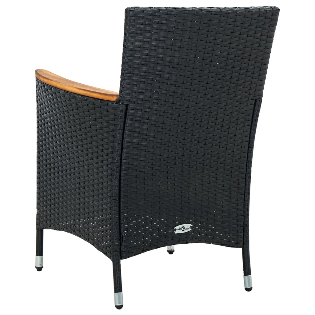 Sedie da Pranzo per Giardino 4 pz in Polyrattan Nero - homemem39