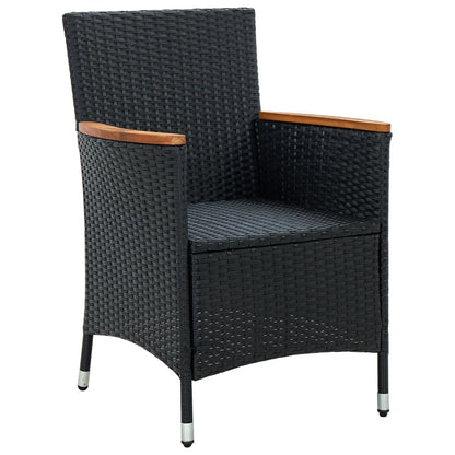 Sedie da Pranzo per Giardino 4 pz in Polyrattan Nero - homemem39