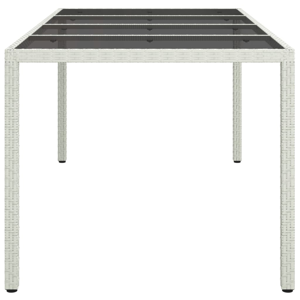 Tavolo Giardino Bianco 190x90x75 cm Vetro Temperato Polyrattan - homemem39