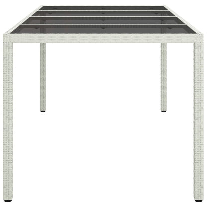 Tavolo Giardino Bianco 190x90x75 cm Vetro Temperato Polyrattan - homemem39