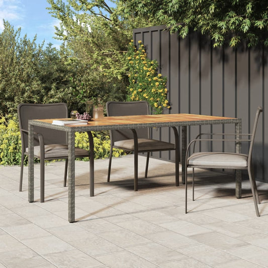 Tavolo Giardino 190x90x75 cm Polyrattan Legno di Acacia Grigio - homemem39