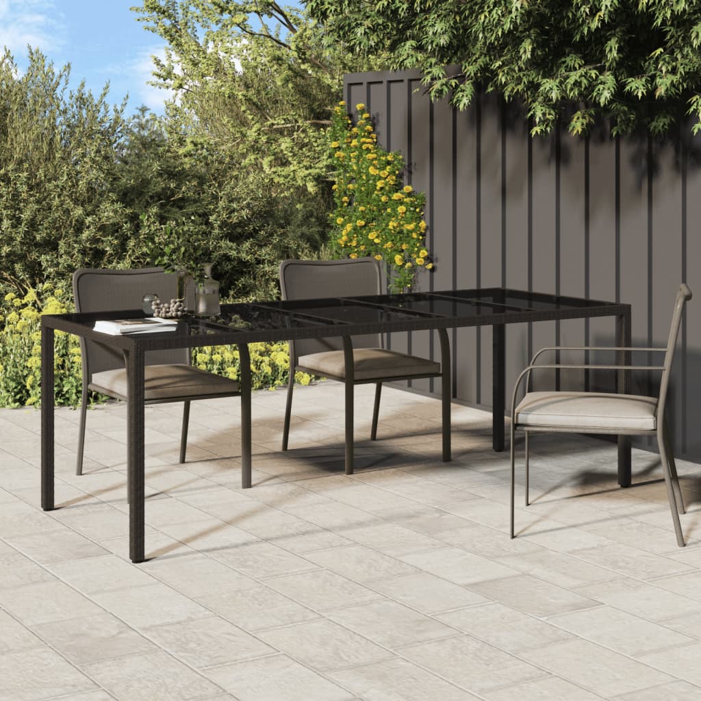 Tavolo Giardino Marrone 250x100x75cm VetroTemperato Polyrattan - homemem39