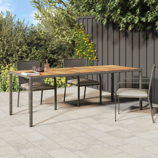 Tavolo da Giardino Grigio 250x100x75 cm in Polyrattan - homemem39