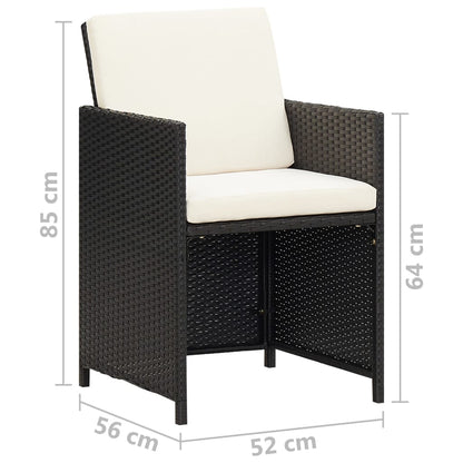 Sedie da Giardino 4 pz in Polyrattan Nero - homemem39