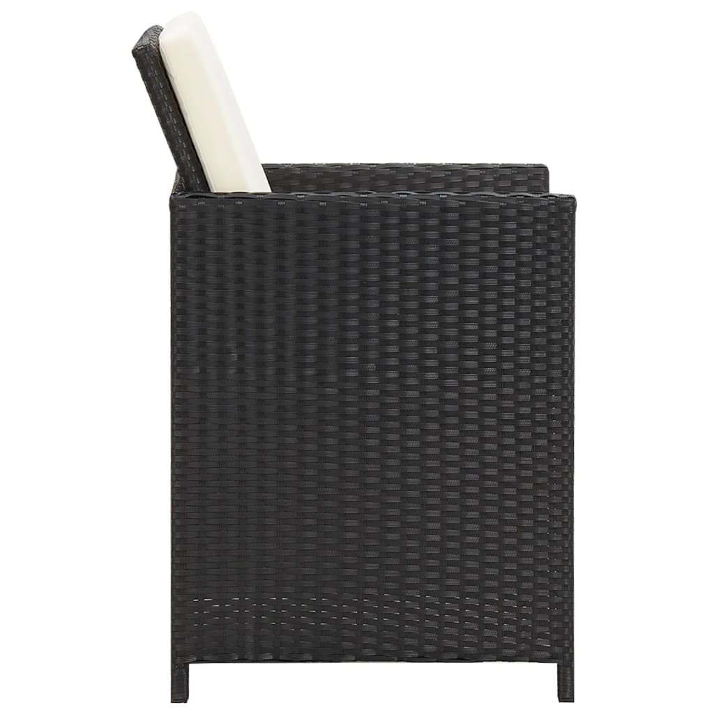 Sedie da Giardino 4 pz in Polyrattan Nero - homemem39