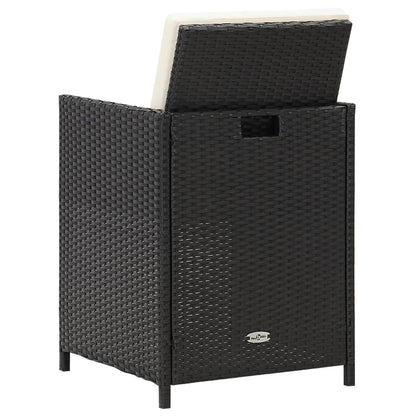 Sedie da Giardino 4 pz in Polyrattan Nero - homemem39