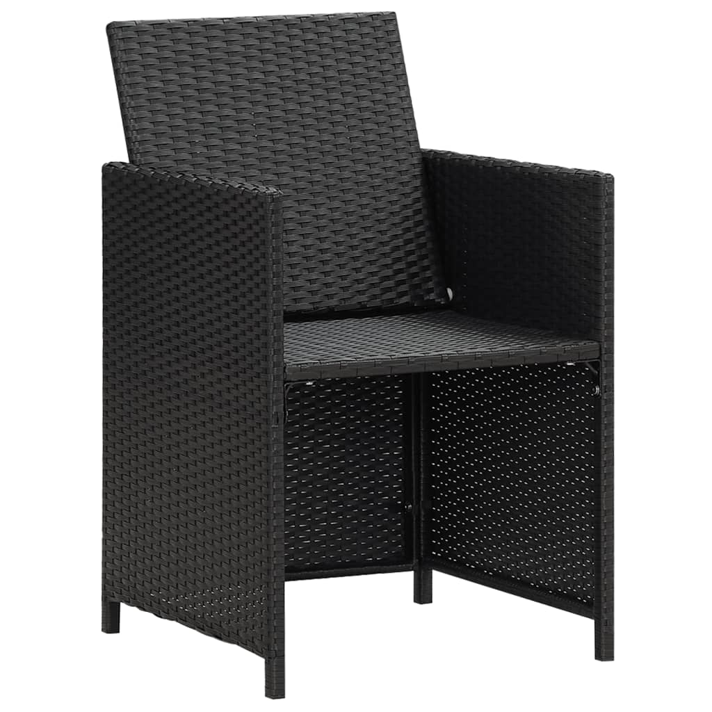 Sedie da Giardino 4 pz in Polyrattan Nero - homemem39