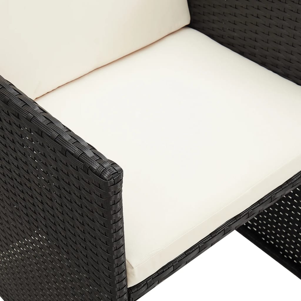 Sedie da Giardino 4 pz in Polyrattan Nero - homemem39