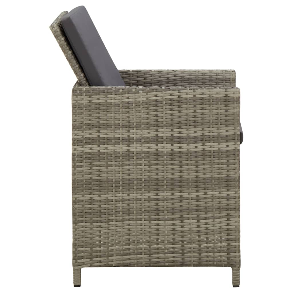 Sedie da Giardino 4 pz con Cuscini in Polyrattan Grigio - homemem39