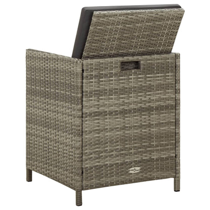 Sedie da Giardino 4 pz con Cuscini in Polyrattan Grigio - homemem39