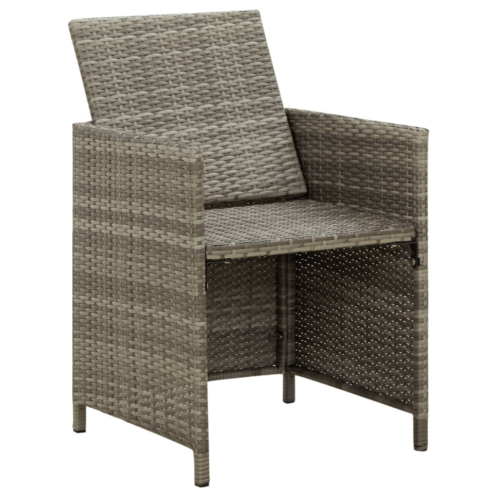 Sedie da Giardino 4 pz con Cuscini in Polyrattan Grigio - homemem39