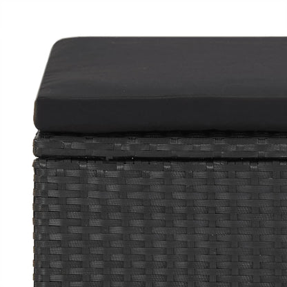 Sgabelli da Giardino 4 pz con Cuscini in Polyrattan Nero - homemem39