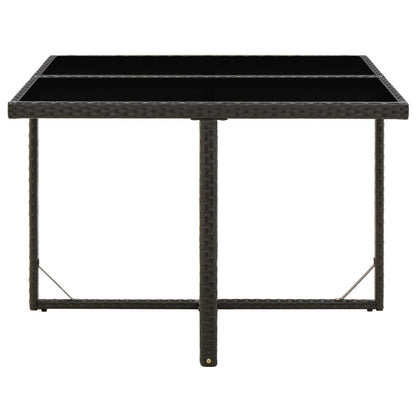 Tavolo da Giardino Nero 109x107x74 cm in Polyrattan e Vetro - homemem39