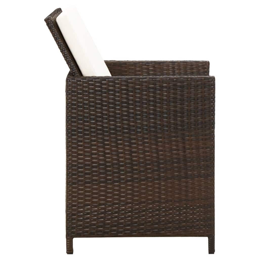 Sedie da Giardino con Cuscini 4 pz in Polyrattan Marrone - homemem39