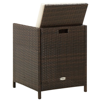 Sedie da Giardino con Cuscini 4 pz in Polyrattan Marrone - homemem39