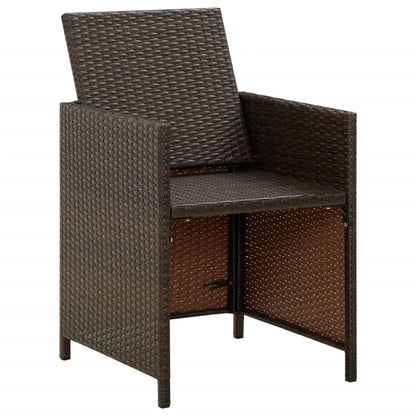 Sedie da Giardino con Cuscini 4 pz in Polyrattan Marrone - homemem39