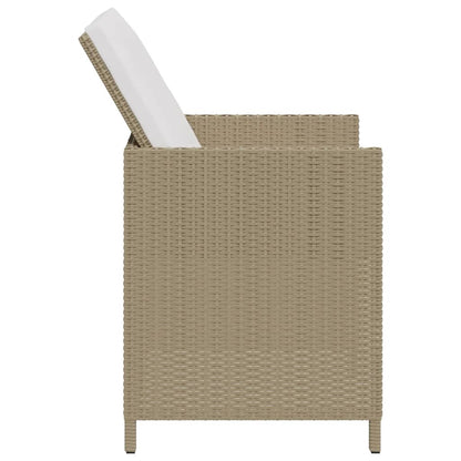 Sedie da Giardino con Cuscini 4 pz in Polyrattan Beige - homemem39