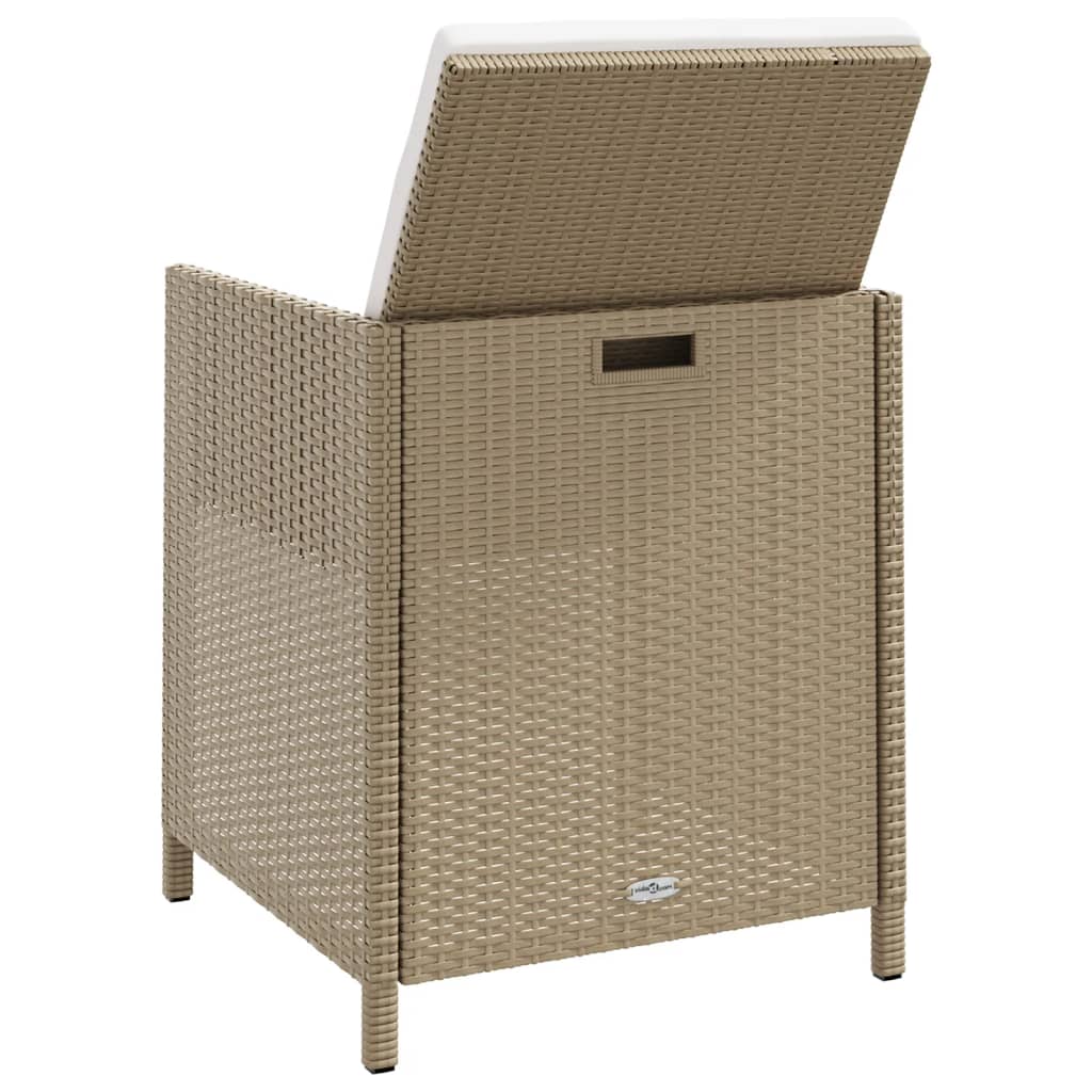 Sedie da Giardino con Cuscini 4 pz in Polyrattan Beige - homemem39