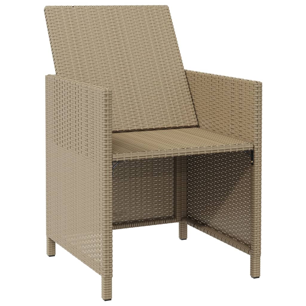 Sedie da Giardino con Cuscini 4 pz in Polyrattan Beige - homemem39